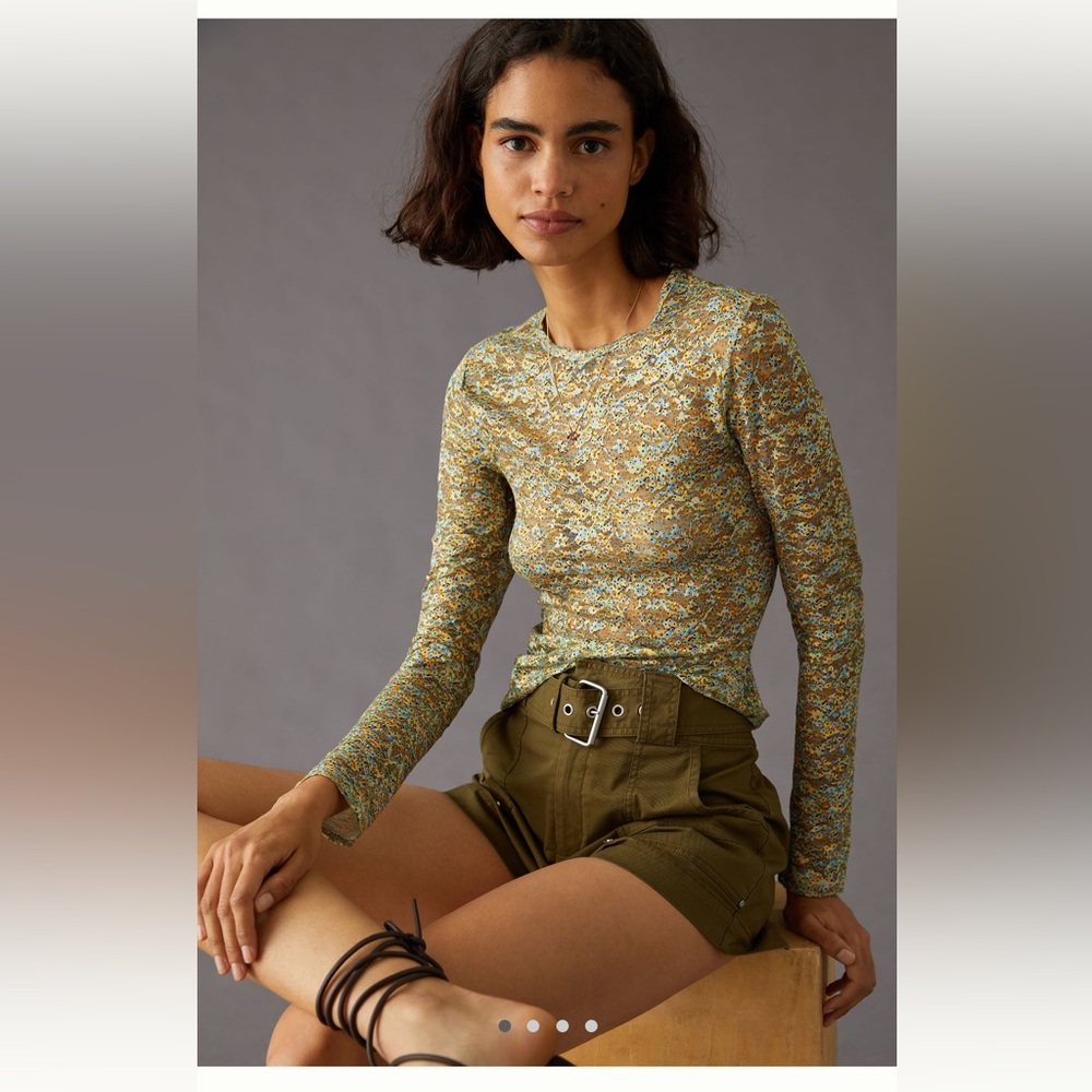 Scotch & Soda Printed Lace Tee